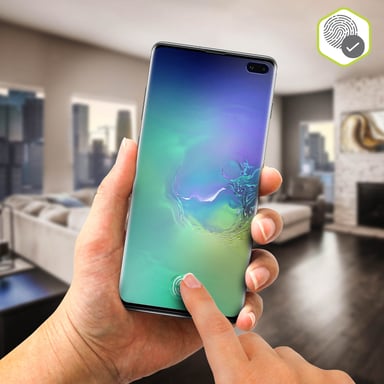 Cristal templado curvo Galaxy S10 Plus + Aplicador Moxie - Negro