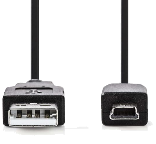 NEDIS USB 2.0 Cable - A Male - Mini 5-pin Male - 1.0 m - Noir