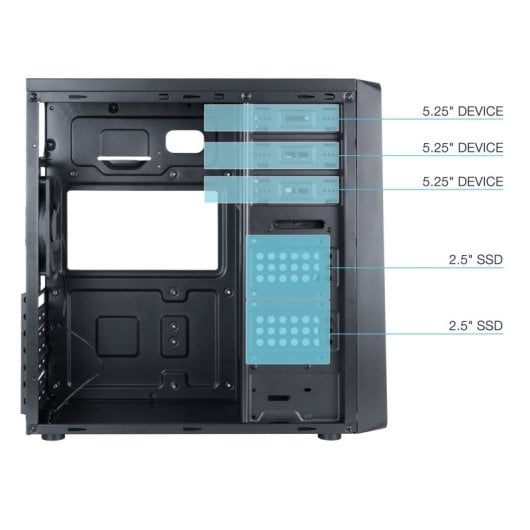 TooQ TQC 5701U3C B unité centrale Midi Tower Neuf - vue 3