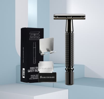 Nouveau rasoir manuel - Double tranchant pour un rasage en douceur Black