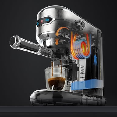 H11 - Cafetière/Cafetera 20 bars avec fonction eau chaude 20 bars