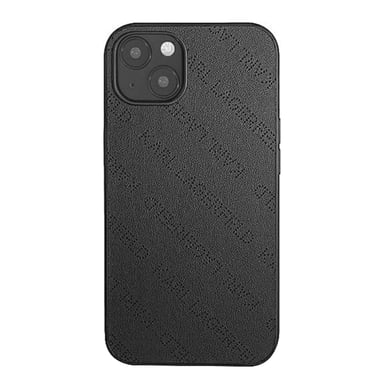 Karl Lagerfeld Funda para iPhone 13 mini Rígida Perforada con Textura Elegante Negro