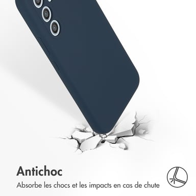 Accezz Coque Liquid Silicone pour Samsung Galaxy A54 (5G) - Bleu foncé