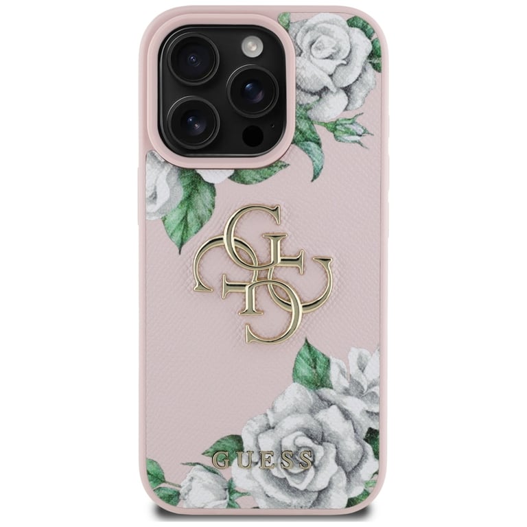 Coque Guess Hardcase 4G Grained Roses Big Logo pour iPhone 16 Pro Max - vue 9