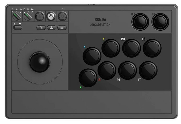 8Bitdo Arcade Stick Noir RF/USB Joystick Analogique/Numérique PC, Xbox One, Xbox One S, Xbox One X, Xbox Series S, Xbox Series X - Neuf