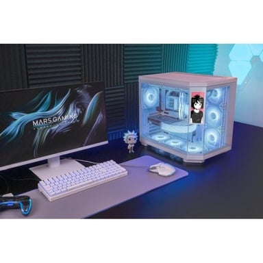 Mars Gaming MC3TCORELCDW carcasa de ordenador Midi Tower Blanco