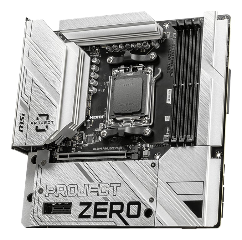 MSI B650M PROJECT ZERO carte mère AMD B650 Emplacement AM5 micro ATX - Neuf