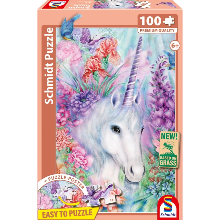 Puzzle enfant Schmidt Spiele Douce Beauté de la Licorne 100 pièces Illustration pastel rose pâle - Neuf