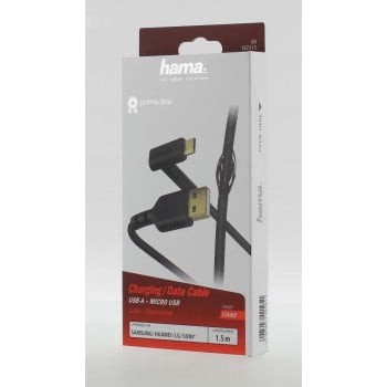 Câble de charge/données Stand, USB-A - micro-USB, 1,5 m, noir