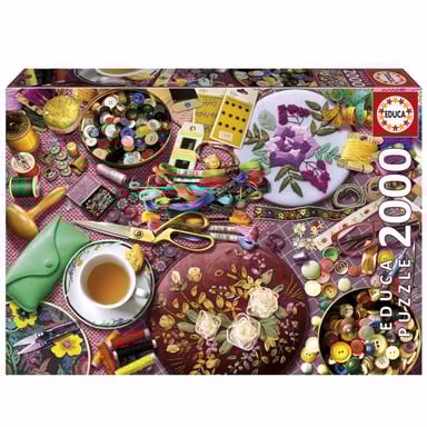 Puzzle - EDUCA - Il tavolo da cucito - 2000 pezzi - 96x68 cm - a partire da 15 anni