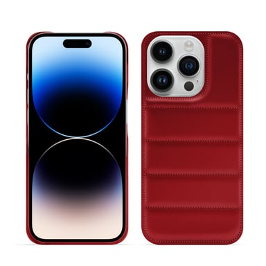Coque matelassée Apple iPhone 15 Pro -  - Rouge - Cuir lisse