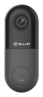 Vídeo timbre Tellur WiFi, 1080P, PIR, con cable, negro