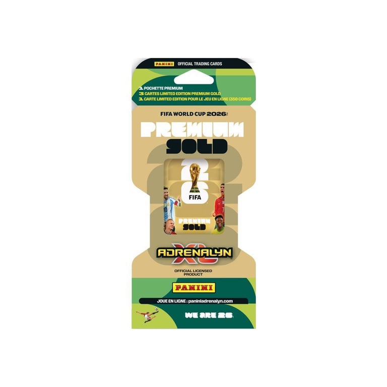 Panini Pack de cartes à collectionner FIFA World Cup 2026 Adrenalyn XL Premium OR Couleurs
