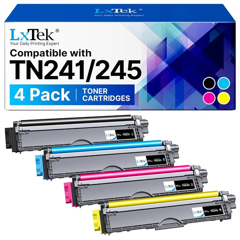 TN241 TN245 Lot de 4 Toners compatibles avec TN 241 TN 245 pour MFC 9332CDW Toner MFC 9142CDN DCP 9022CDW HL 3142CW HL 3152CDW Neuf