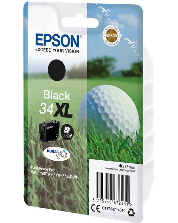 Ink/34XL Golf Ball 16.3ml BK - Neuf