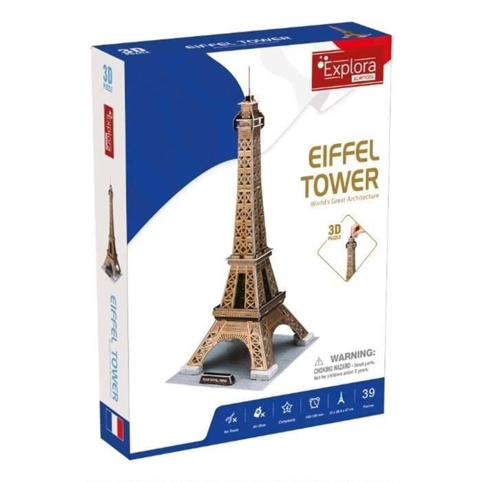 Puzzle 3D Tour Eiffel Jeu de construction EXPLORA 39 pièces Dès - vue 3