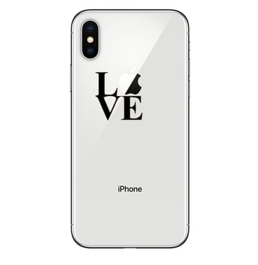 Pack Protection pour IPHONE X (Coque Silicone Love + Film Verre Trempe) Fun APPLE