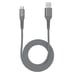 WE Cavo USB-Micro USB intrecciato in nylon e kevlar ultraresistente, 1 metro, certificato MFi, ricarica e sincronizzazione dati - grigio