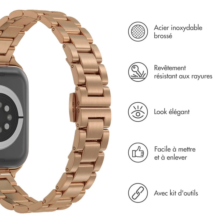 Bracelet Apple Watch 42mm Maillons fin en acier - vue 8