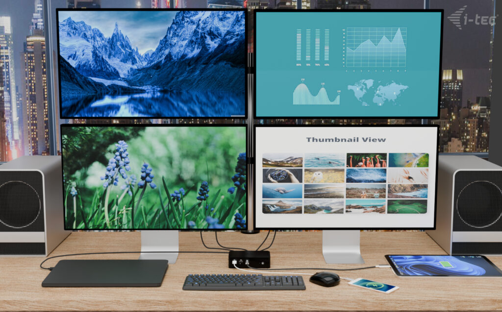 i tec Thunderbolt5 Quattro Display Docking Station 5x USB 2.5 GLAN + Power Delivery Neuf - vue 3