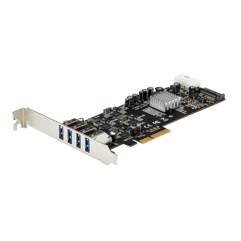 Carte contrôleur PCI-E 4 ports USB 3.0 StarTech PEXUSB3S44V – Alimentation SATA/LP4 - vue 2