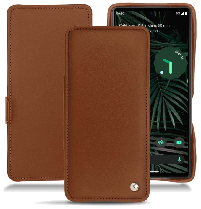 Housse cuir Google Pixel 6 Pro - Rabat horizontalMarron