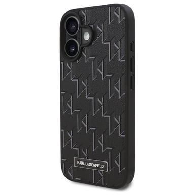 Étui Karl Lagerfeld pour iPhone 16 6.1'' noir étui rigide Hot Stamp Magsafe