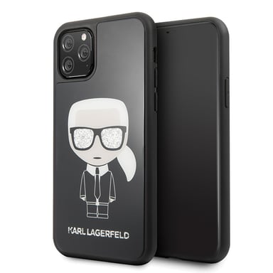 Funda Karl Lagerfeld para iPhone 11 Pro negra Iconic Karl Glitter