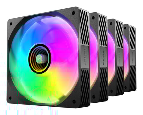 Mars Gaming MFSI4KIT sistema de refrigeración para ordenador Carcasa del ordenador Ventilador 12 cm Negro