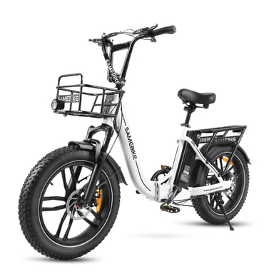 Bicicleta eléctrica SAMEBIKE C05 Pro de 20 pulgadas con neumáticos anchos y cuadro de mandos integrado para mujer, motor de 500 W, batería de 36 V y 13 Ah