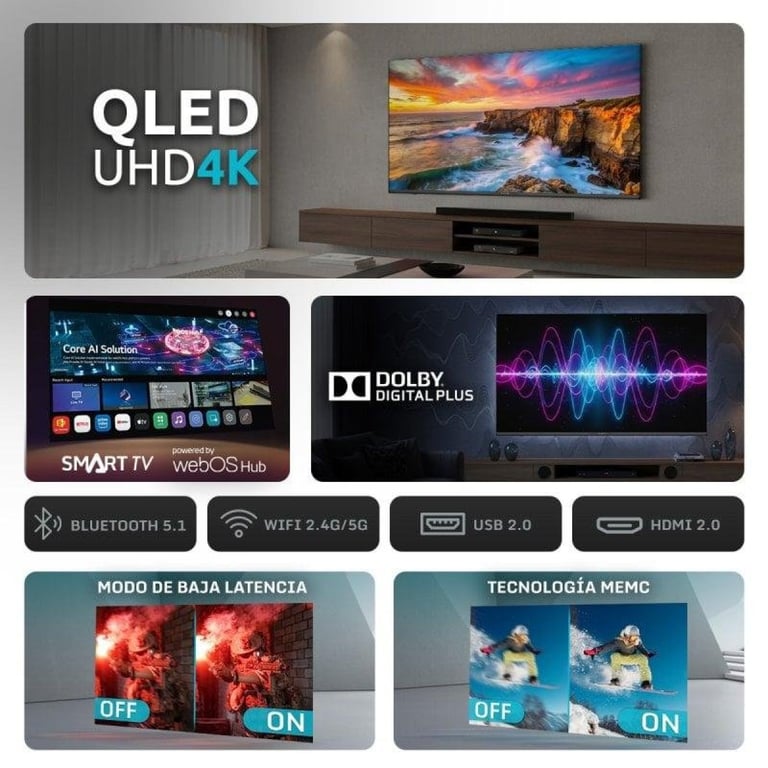 Nilait Luxe 43UD8004SWOS 43 QLED UHD 4K Smart TV WEBOS - vue 4