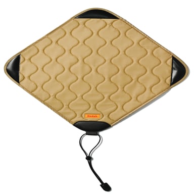 KODAK Camera Wrap L 38,5 x 38,5 cm – Funda Protectora Acolchada para Cámara, Tejido Repelente al Agua, Cierre de Velcro, Compatible con Cámaras Analógicas y Compactas Kodak – Caqui
