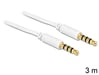 DeLOCK 3.5mm - 3.5mm, 3m câble audio 3,5mm Blanc