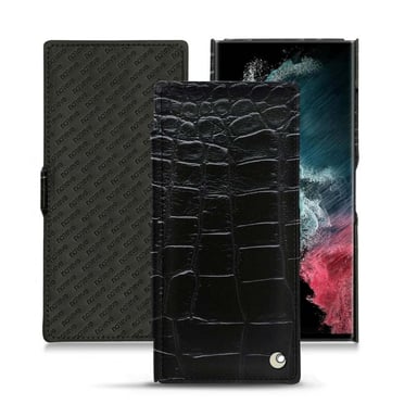 Housse cuir Samsung Galaxy S22 Ultra -  - Noir - Cuir Abaca