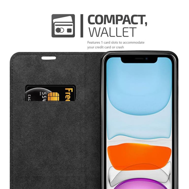 Funda para Apple iPhone 12 MINI en CAFÉ MARRÓN Funda protectora con cierre magnético, función de soporte y compartimento para tarjetas