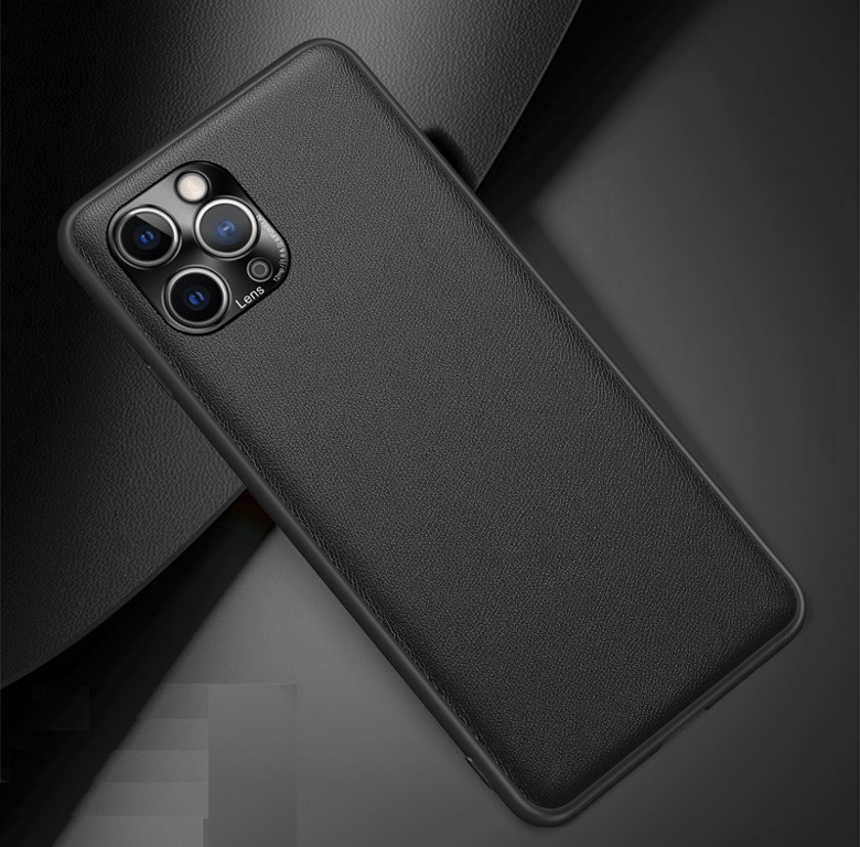 Coque Simili Cuir pour IPHONE 11 Pro Fine Elegante Protege Cameras (NOIR)