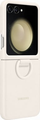 Coque Samsung Galaxy Z Flip 5 Silicone avec anneau - Crème