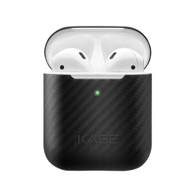 Carcasa de fibra de carbono auténtica para los AirPods de Apple, negro satinado