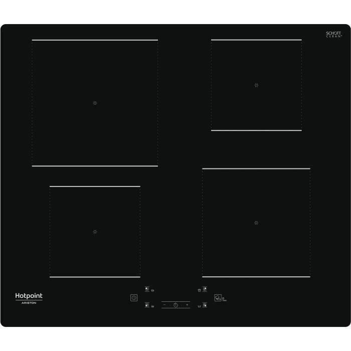 Table de cuisson induction HOTPOINT 4 foyers L60 cm HQ5660SNE Rêvetement verre - vue 3