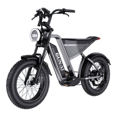 Velo electrique cyclomoteur GUNAI Y pour adultes 20 pouces 48V18AH Batterie lithium ion 7 vitesses Suspension complete Gunai