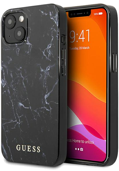 Étui Guess pour iPhone 13 mini 5.4 noir Marbre