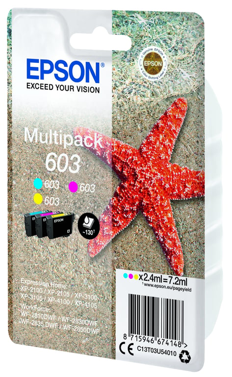 Cartouche d'encre - Multipack 603 - 3 couleurs - Impressions nettes - Économies réalisées - Neuf