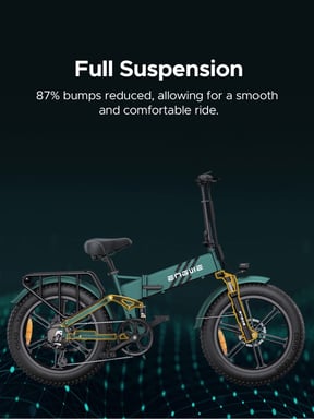 ENGWE Ebike, bicicleta eléctrica plegable de neumáticos anchos de 4.0 x 20” para adultos, batería de 48 V 16 AH hasta 48 km/h, alcance de 120 km, suspensión total para todo terreno