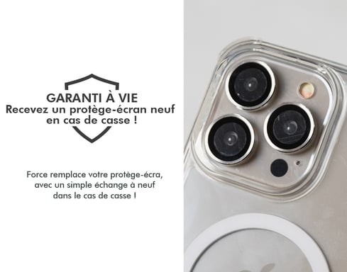 Protège lentilles iPhone 17 / iPhone 16 / iPhone 16 Plus x2 Verre trempé Transparent + Garantie à vie - Certifié GRS Force Glass