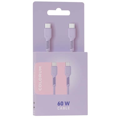 CABLE CHARGE USB-C VERS USB-C PD 60W LAVANDE POUR APPLE SAMSUNG XIAOMI OPPO