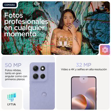 Motorola moto g86 5G 16,9 cm (6.67'') SIM doble Android 15 USB Tipo C 8 GB 256 GB 5200 mAh Lila