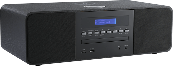 Microsistema CD/MP3/USB Thomson MIC200IBT negro con cargador de inducción
