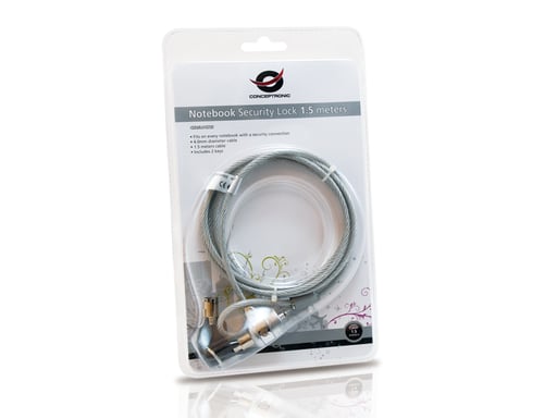 Conceptronic CNBSLOCK15 câble antivol Argent 1,5 m