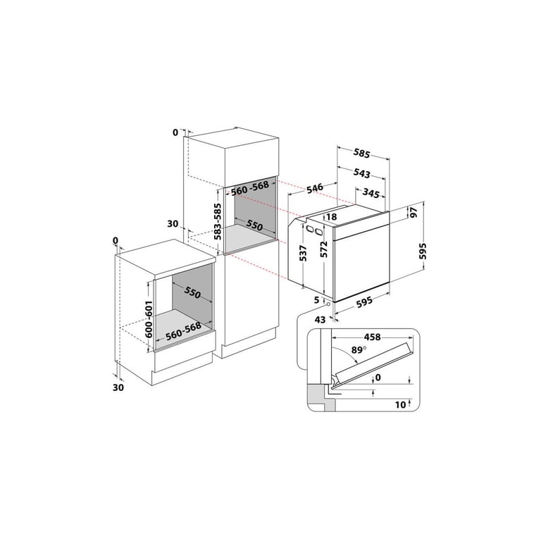 Four Électrique Hotpoint FIT 804 H AV HA – 73 L, Chaleur Pulsée, Nettoyage Hydrolyse - vue 3