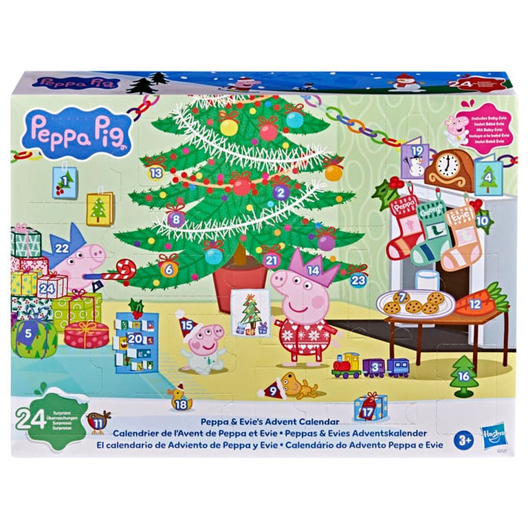 Hasbro Calendrier De L’avent Peppa Pig Peppa & Evie 24 Surprises 2 Figurines 8 Planchettes